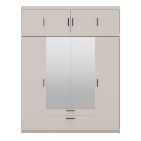 Szafa z lustrem nadstawką 176 cm garderoba TRINO beżowa